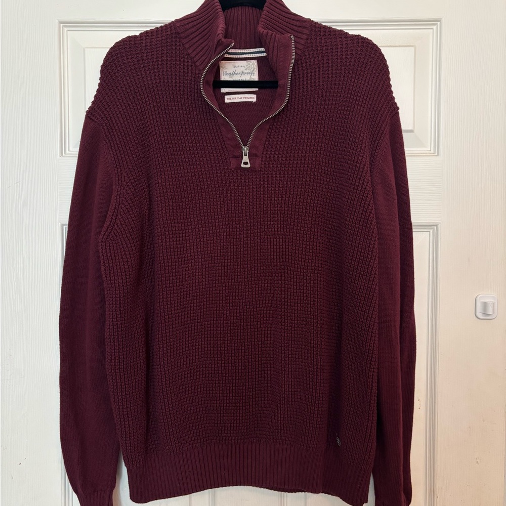 Weatherproof Maroon Zip-Up Sweater